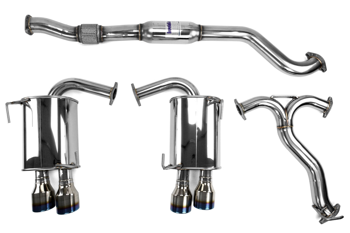 Invidia 15+ Subaru WRX/STI 4Dr Q300 Twin Outlet Rolled Titanium Burnt Quad Tip Cat-Back Exhaust - HS15STIG3T