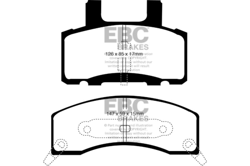 EBC 90-93 Chevrolet C20 8600 LB Yellowstuff Front Brake Pads - DP41274R