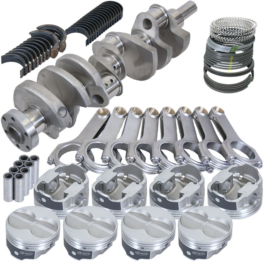 Eagle Ford 302 3.400in Crank 5.400in H-Beam -11cc Flat Top 4.000in Pistons Balanced Assembly - B14223000 - front view