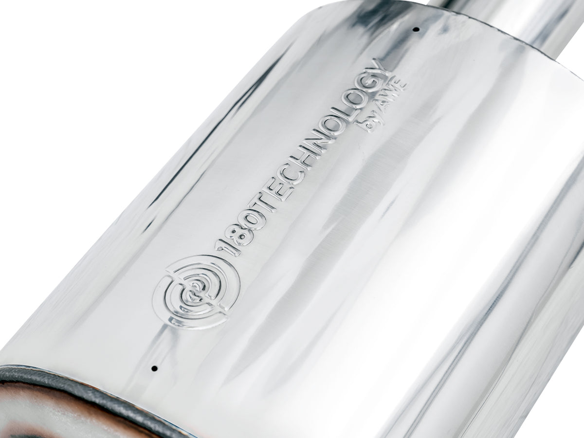 AWE Tuning 4th Gen GM 1500 6.2L 0FG Catback Split Rear Exit (w/ Bumper Cutouts) - Quad Chrome Tips - 3015-42203