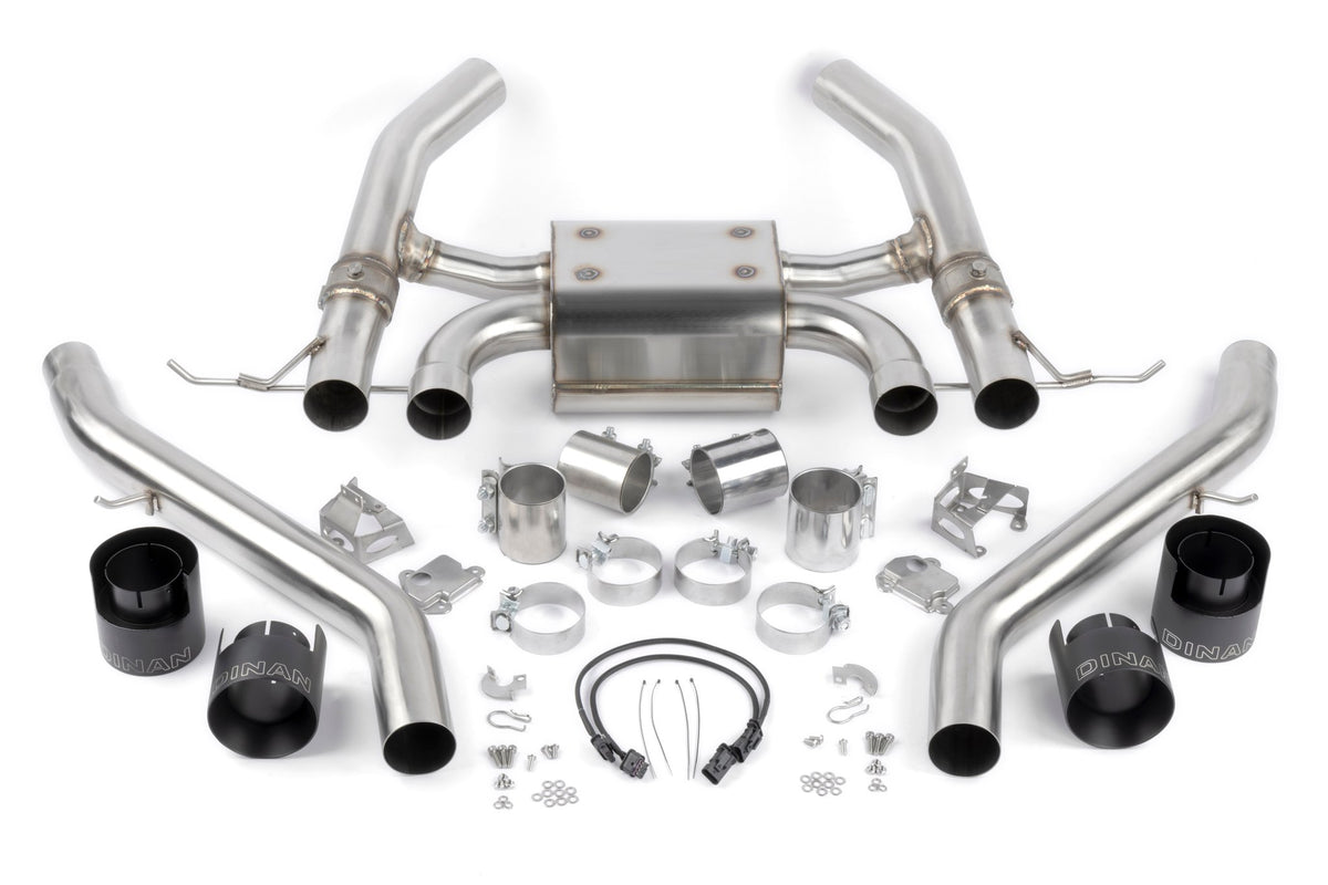 Dinan - Valved Axle-Back Exhaust - 2021-2026 BMW M3/M4 - D660-0093-BLK