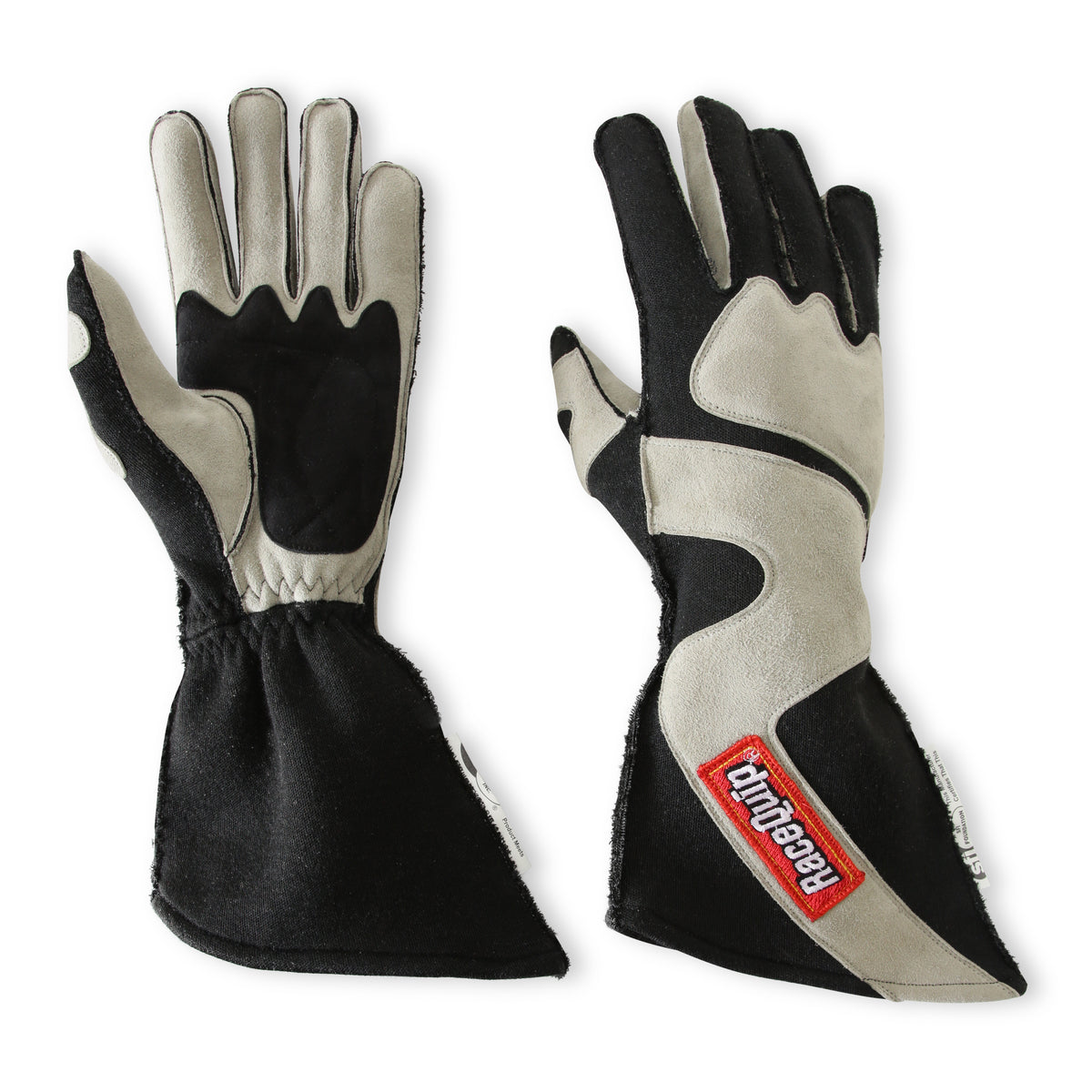 RaceQuip SFI-5 Gray/Black XL Outseam Angle Cut Glove