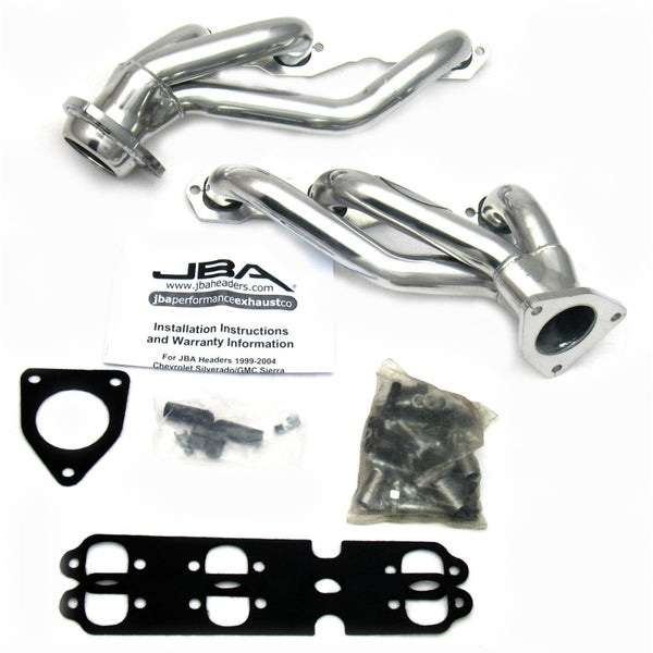 JBA 03-13 GM Truck 4.3L V6 1-1/2in Primary Silver Ctd Cat4Ward Header - 1842S-9JS for 2003-2013 Chevrolet Silverado 1500 - fr