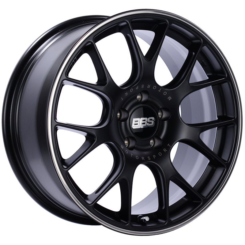 BBS CH-R 18x8.5 5x112 ET47 Satin Black Polished Rim Protector Wheel -82mm PFS/Clip Required - CH139BPO