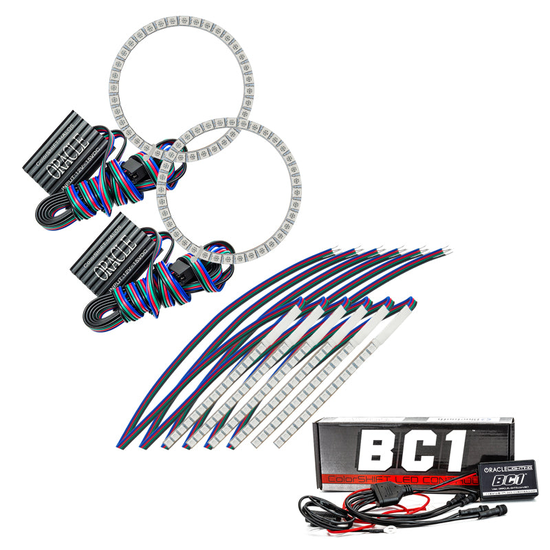 Oracle 15-17 Ford Mustang V6/GT/Shelby DRL  w/ Halo Kit - ColorSHIFT w/ BC1 Controller SEE WARRANTY - 2267-335