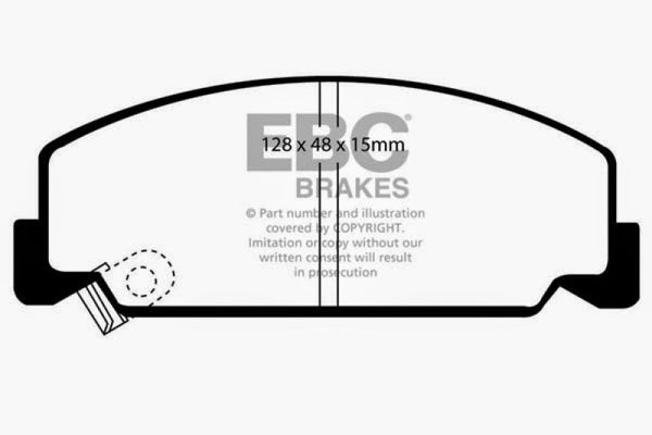 EBC 84-85 Honda Accord Sedan 1.8 Ultimax2 Front Brake Pads - UD273 for 1988-2001 Honda Civic - front view