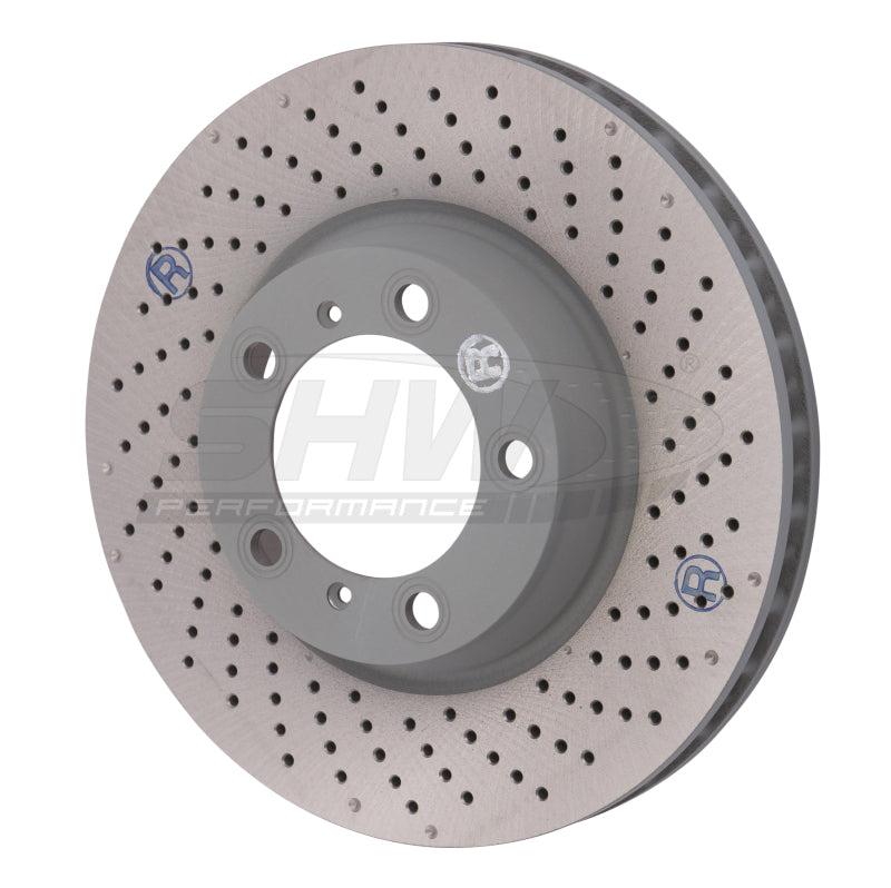 SHW 2012 Porsche 911 Carrera 4GTS 3.8L w/o Ceramics Right Frt Drill-Dimp MB Brake Rotor(99635141004) - PFR31022 for 2001-2012
