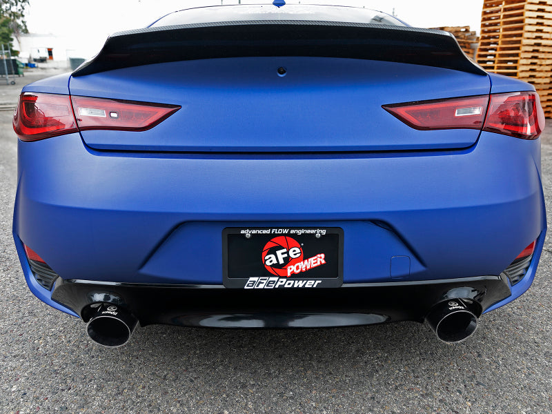 aFe POWER Takeda 2.5in 304 SS Axle-Back Exhaust w/ Black Tips 17-19 Infiniti Q60 V6-3.0L (tt) - 49-36133NM-B