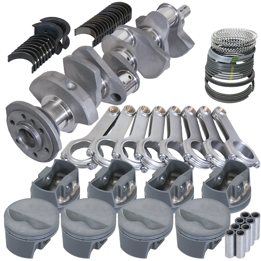 Eagle Chevy 350 3.480in Crank 5.700in H-Beam -5cc Flat Top 4.000in Pistons Balanced Assembly - B12001000 - front view