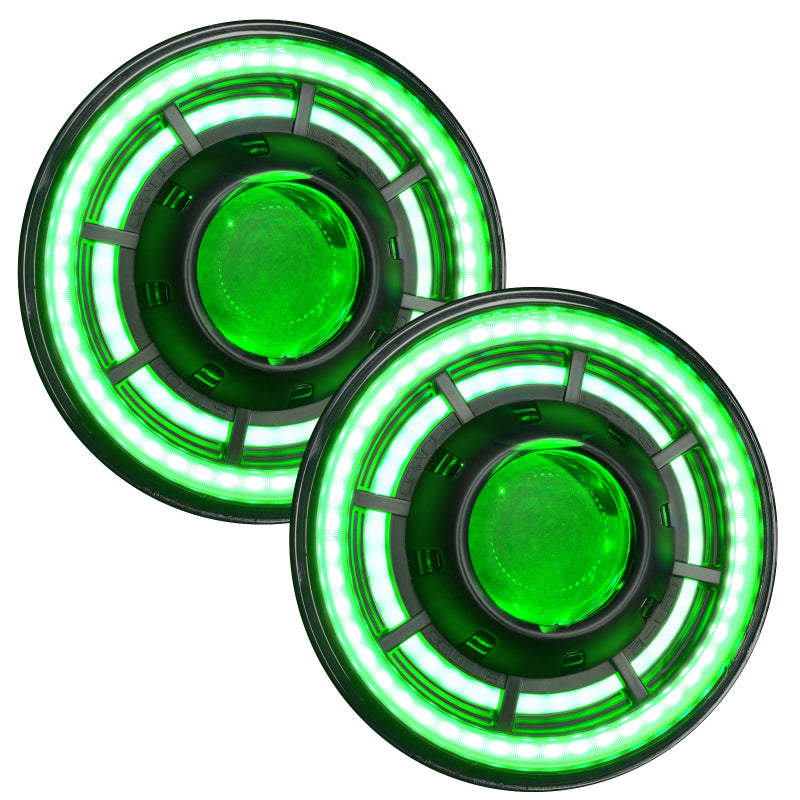 ORACLE Lighting 0718 Jeep Wrangler JK Oculus 7in ColorSHIFT BiLED Projector Headlights SEE WARRANTY - 5876-334