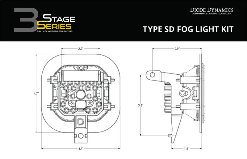 Diode Dynamics SS3 Sport Type SD Kit ABL - Yellow SAE Fog - DD7093 for 2011-2016 Ford F 250 - installed view