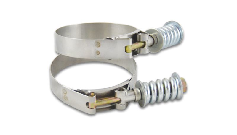 Vibrant SS T-Bolt Clamps Pack of 2 Size Range: 6.25in to 6.55in OD For use w/ 6in ID Coupling - 27860
