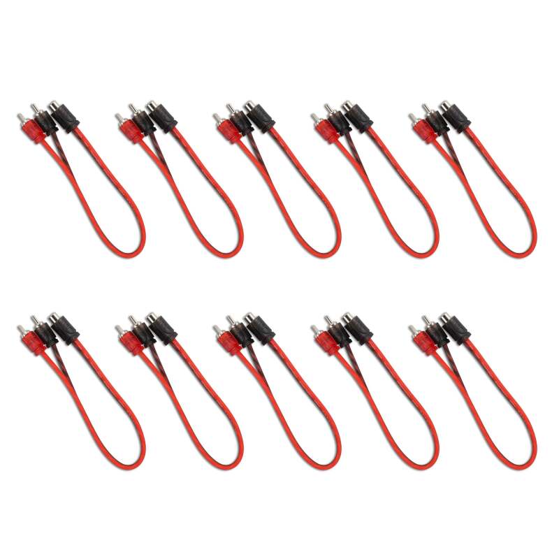 DS18 Level 1 RCA Y Connector 1 Female to 2 Male 10 x Pack - RCA-1F2M.10PK - front view