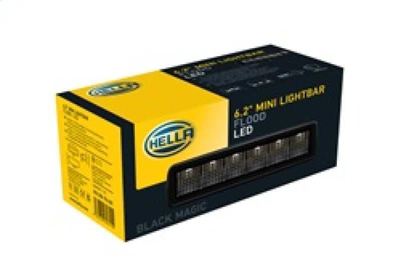 Hella Universal Black Magic 6 L.E.D. Mini Light Bar - Flood Beam - 358176201