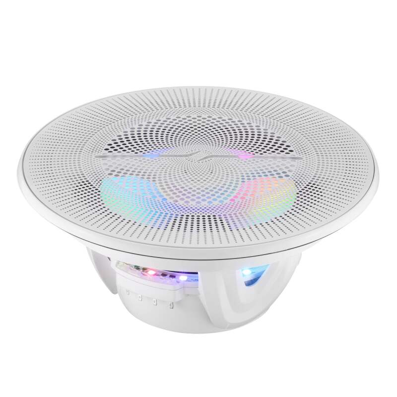 DS18 8in 2-Way 175 Watts RMS 4ohm Digital LED Lights Bullet Tweeter White - NXL-LXY8/WH - rear view