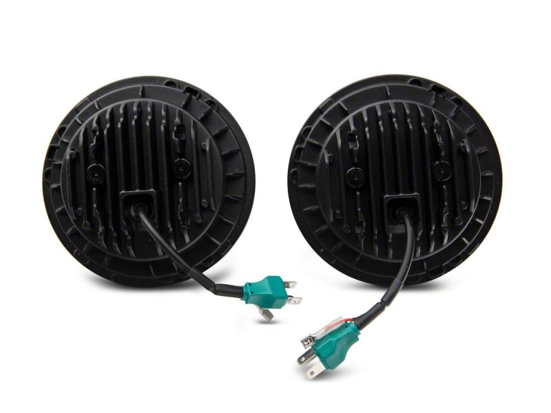 Raxiom 07-18 Jeep Wrangler JK Axial Spider LED Headlights w/Angel Eye Halo- Blk Housing (Clear Lens) - J152602