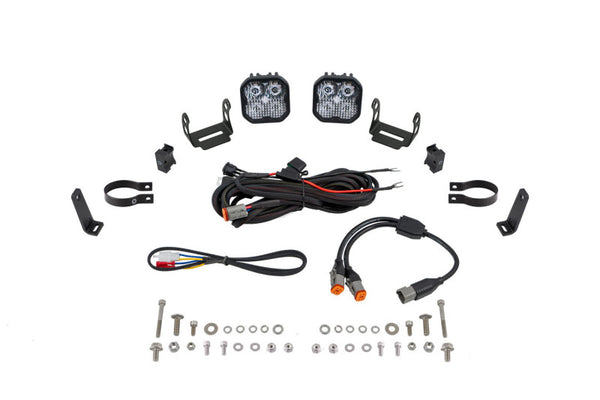 Diode Dynamics SS3 LED Bumper 2 In Roll Bar Kit Pro - White Combo (Pair) - DD7711 by Diode Dynamics - front view