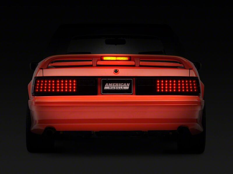 Raxiom 87-93 Ford Mustang Axial Series Smoked LED Tail Lights - 49056 - close-up view