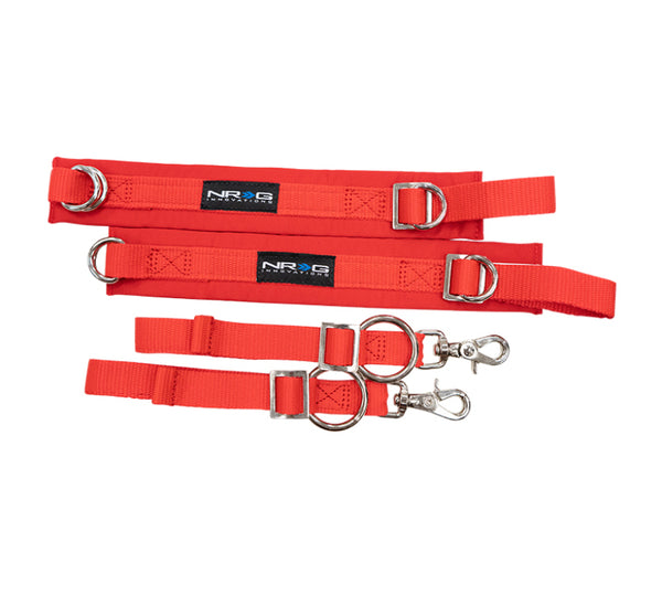NRG SFI 3.3 Arm Restraints One Pair - Red - SBH-AR01RD - front view