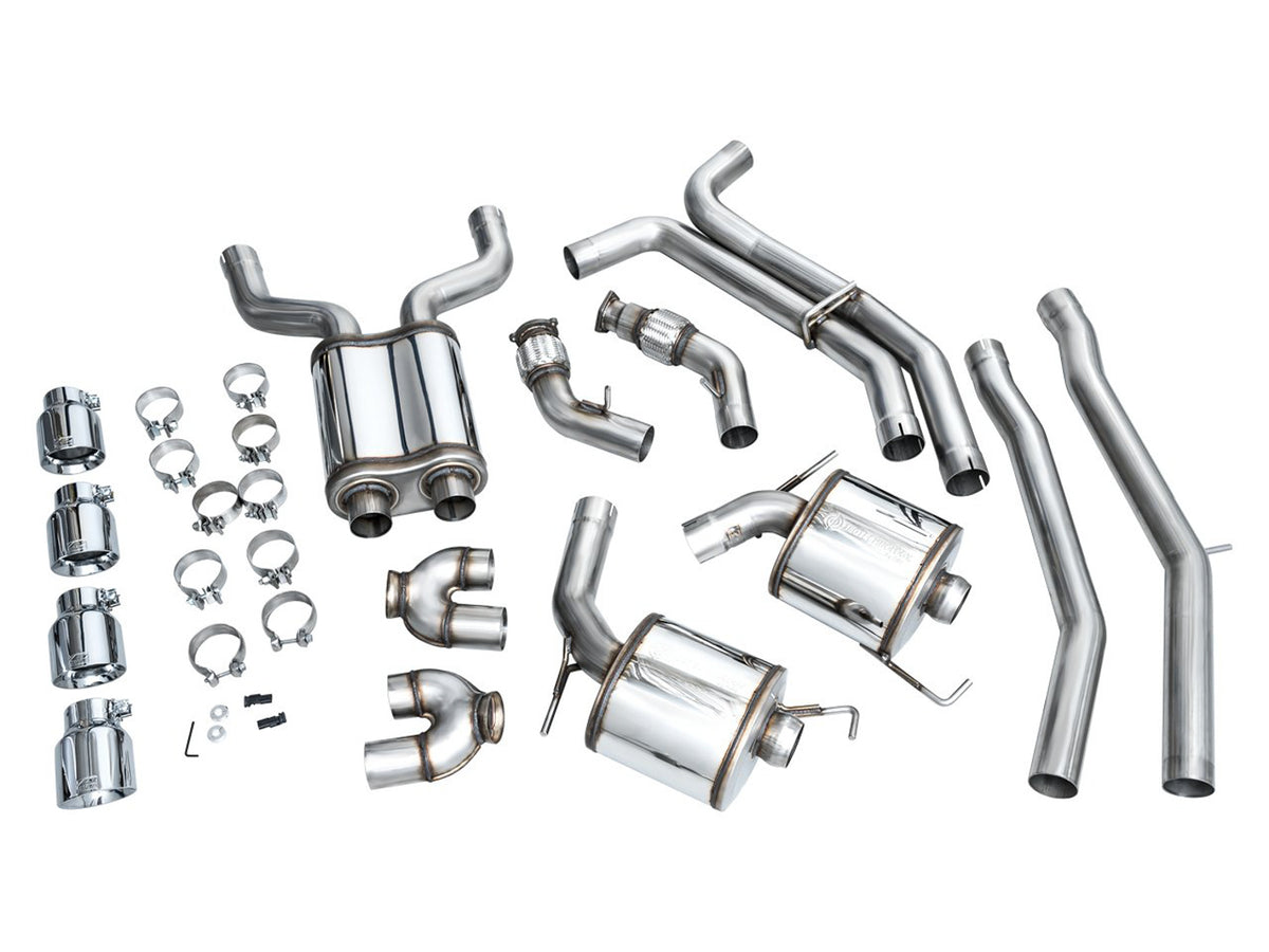 AWE Tuning 19-23 Audi C8 S6/S7 2.9T V6 AWD Touring Edition Exhaust - Chrome Silver Tips - 3015-42103
