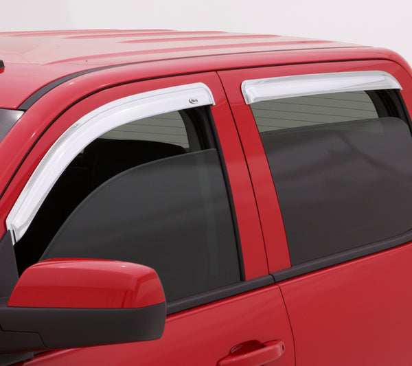 AVS 20-22 Chevrolet Silverado 1500 LTD Ext. Cab/DC F&R Ventvisor Window Deflectors 4pc - Chrome - 684804 for 2019-2026 Chevro