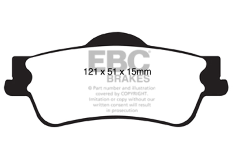 EBC 10+ Buick Allure (Canada) 3.0 Ultimax2 Front Brake Pads - UD1404 for 2010-2017 Chevrolet Equinox - front view