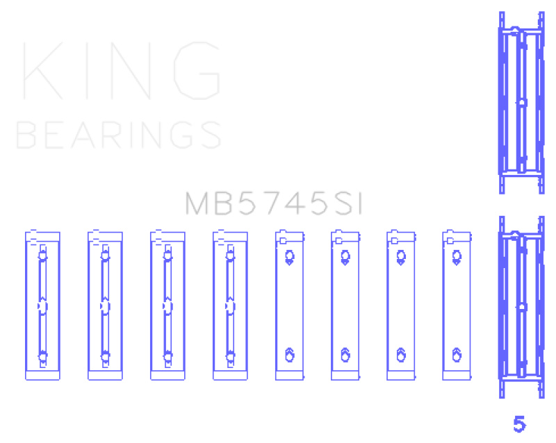 King Subaru FA/FB (Size STD) Main Bearing Set - MB5745SI