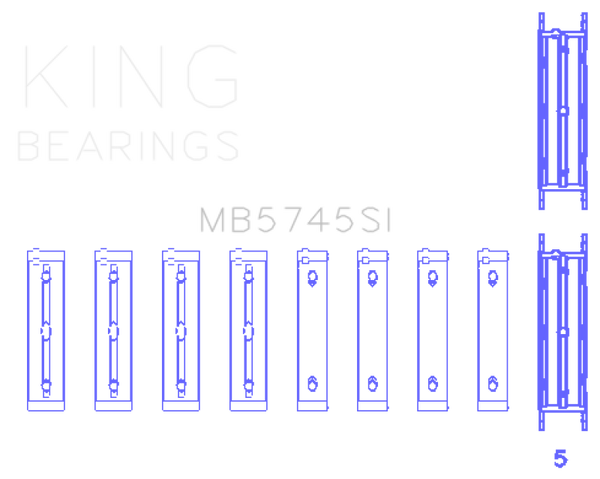 King Subaru FA/FB (Size STD) Main Bearing Set - MB5745SI