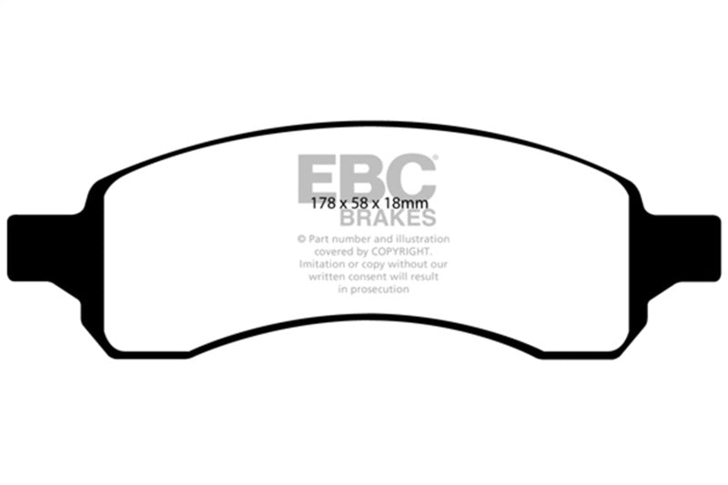 EBC 07+ Buick Enclave 3.6 Ultimax2 Front Brake Pads - UD1169 for 2008-2017 Buick Enclave - front view