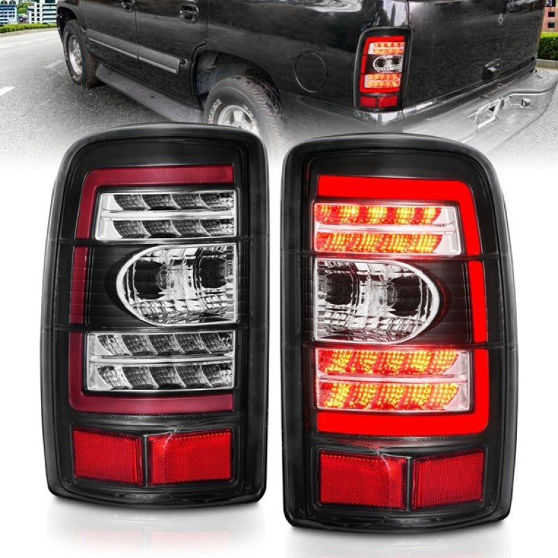 ANZO 2000-2006 Chevrolet Tahoe LED Tail Lights w/ Clear Lens Black Housing - 311362