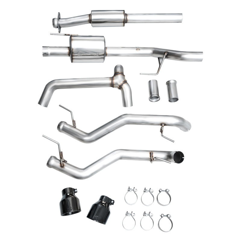 AWE Tuning 2021+ Ford F-150 Tremor (w/ Bumper Cutouts) 0FG Resonated Catback - Diamond Black Tips - 3015-33402