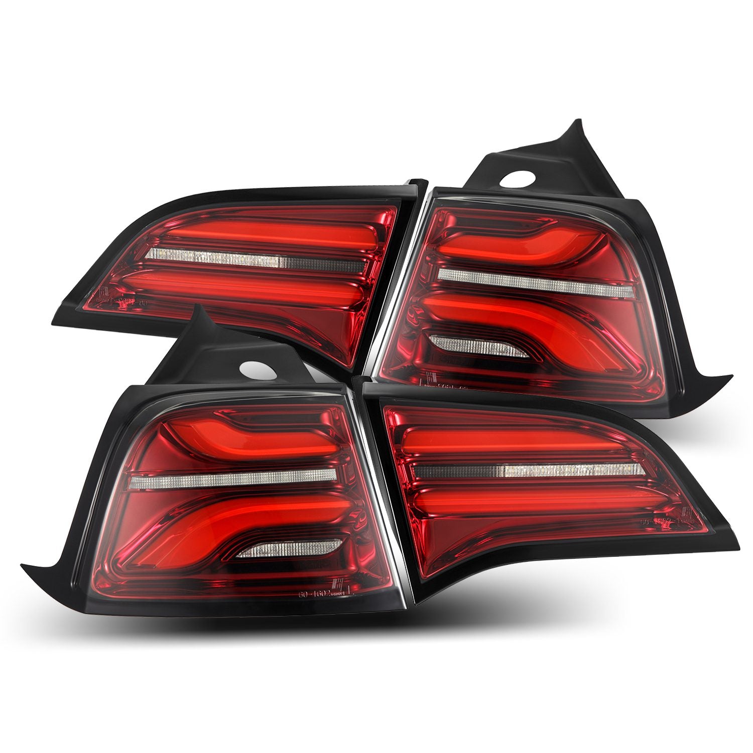 AlphaRex 20-22 Tesla Model Y PRO-Series LED Tail Lights Red Smoke w/Seq Sig - 601040