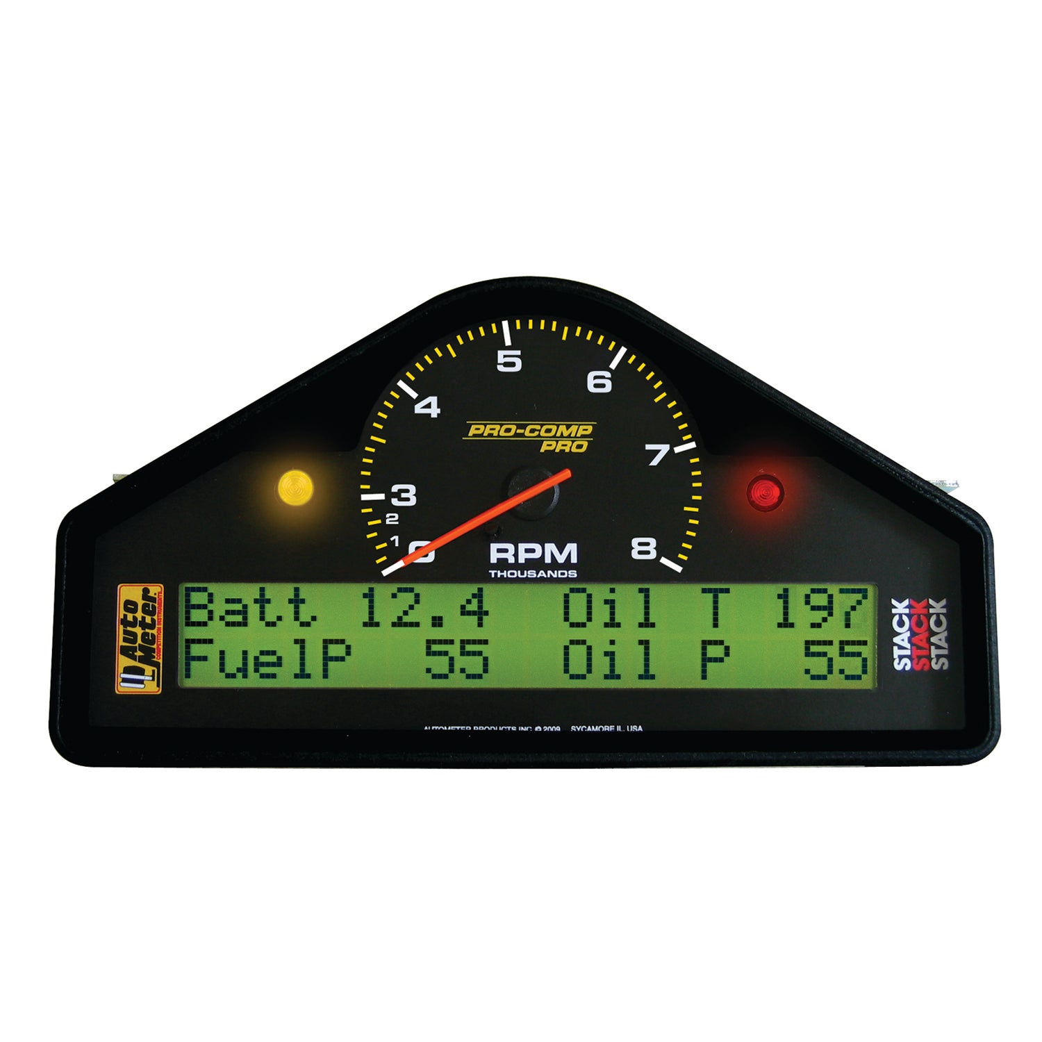 Autometer Pro-Comp Race Dash 0-8k RPM/Speed/Oil Press & Temp/WaterTemp/Fuel Pressure/Battery Gauge - 6011