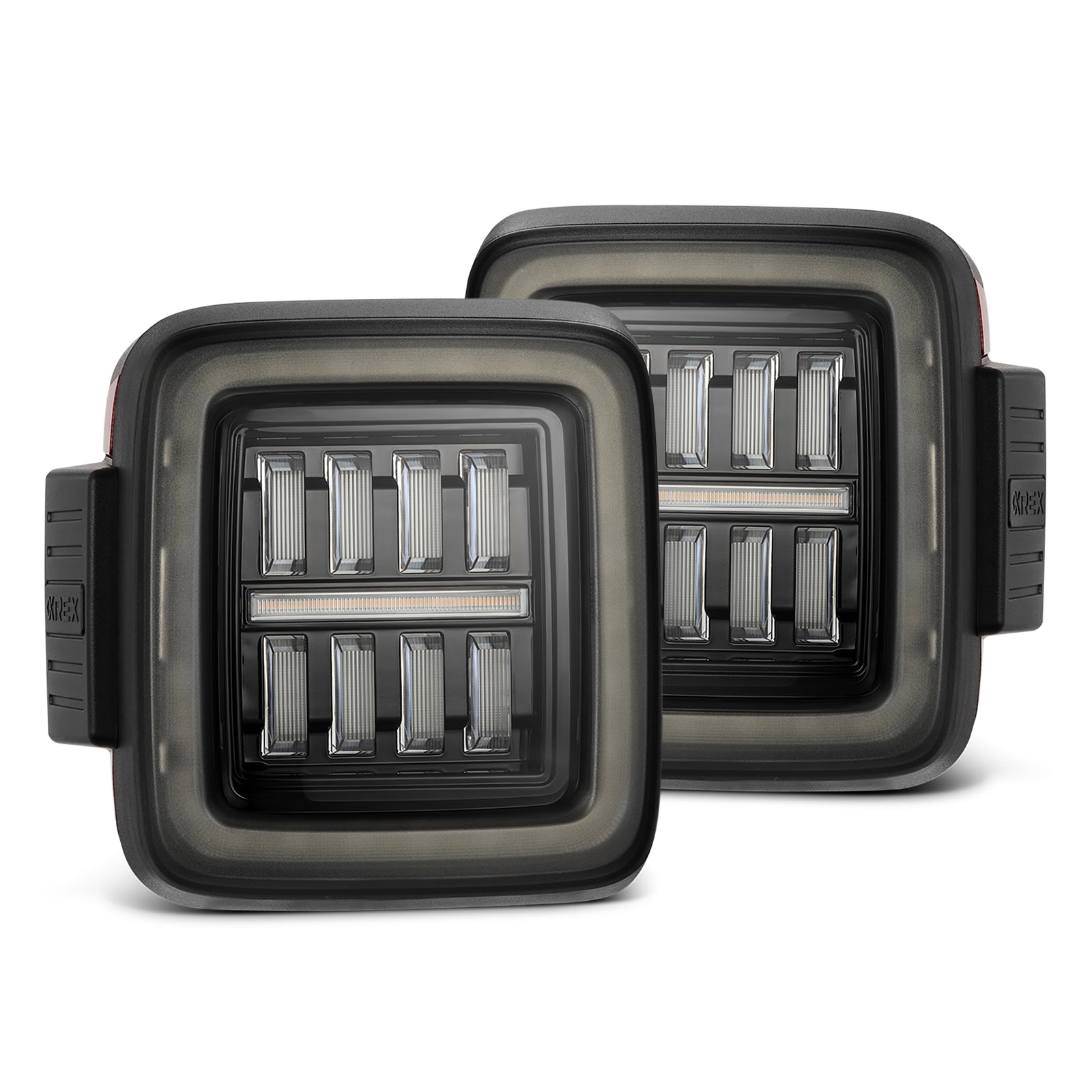 AlphaRex 18-23 Jeep Wrangler JL NOVA Prismatic LED Taillights Alpha-Black - 602010