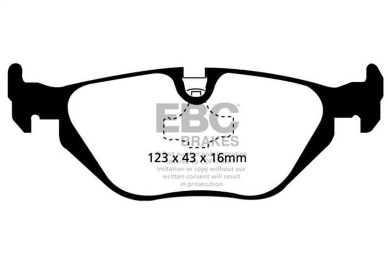 EBC 96-98 BMW Z3 1.9 Ultimax2 Front Brake Pads - UD558 for 1992-1999 BMW 3 Series - front view