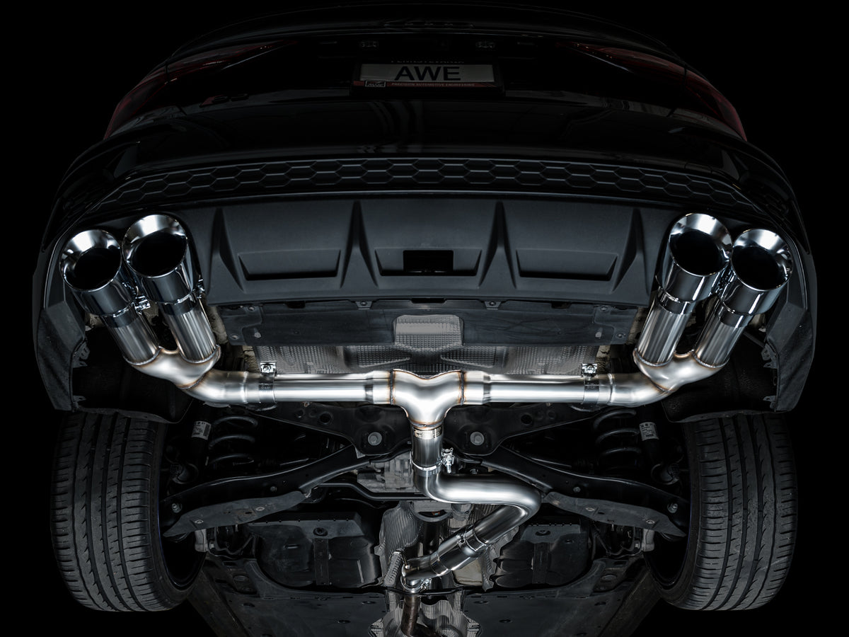 AWE 22-24 Audi 8Y S3 Track Edition Exhaust  - Chrome Silver Tips - 3020-42897