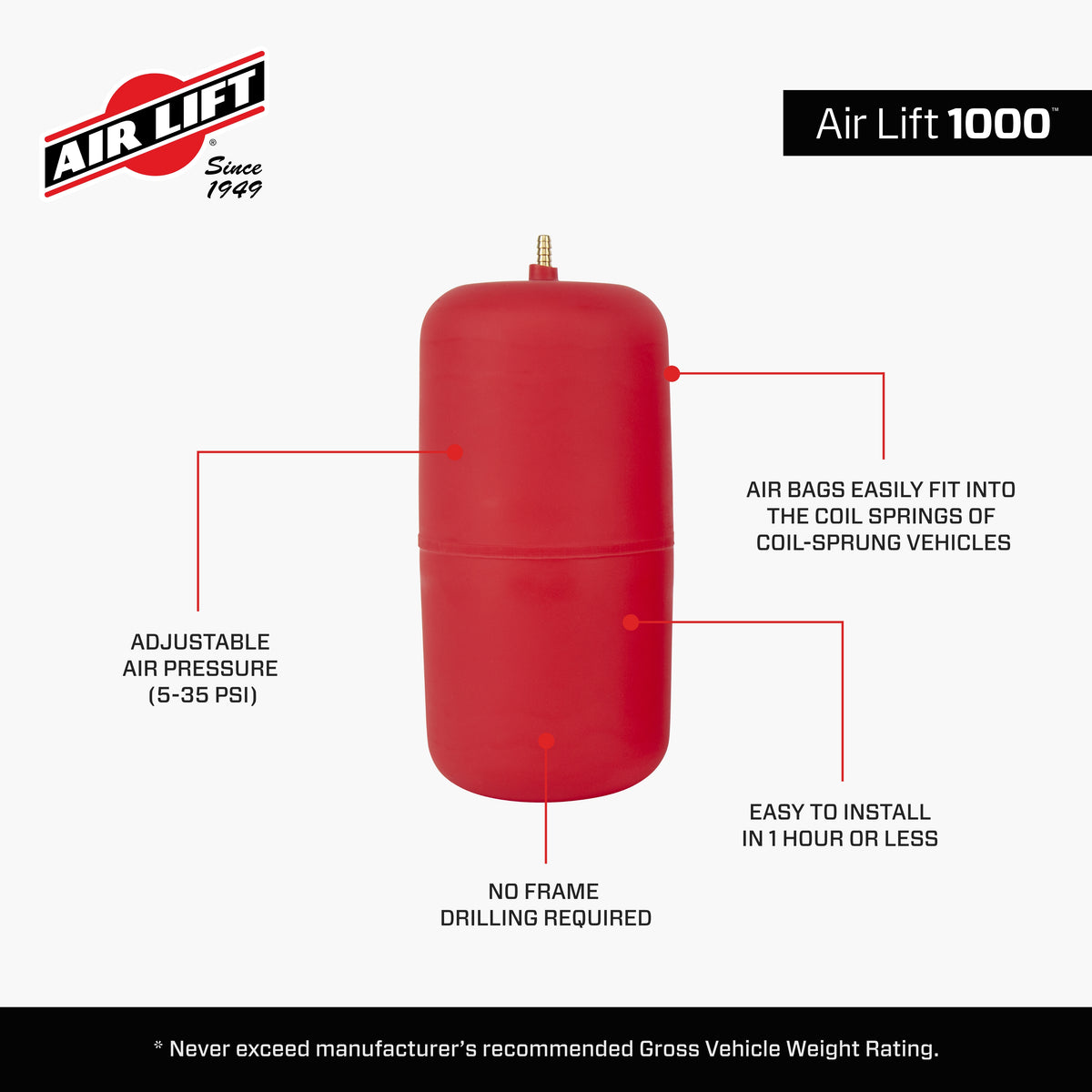 Air Lift Air Lift 1000 Universal Air Spring Kit - 60927