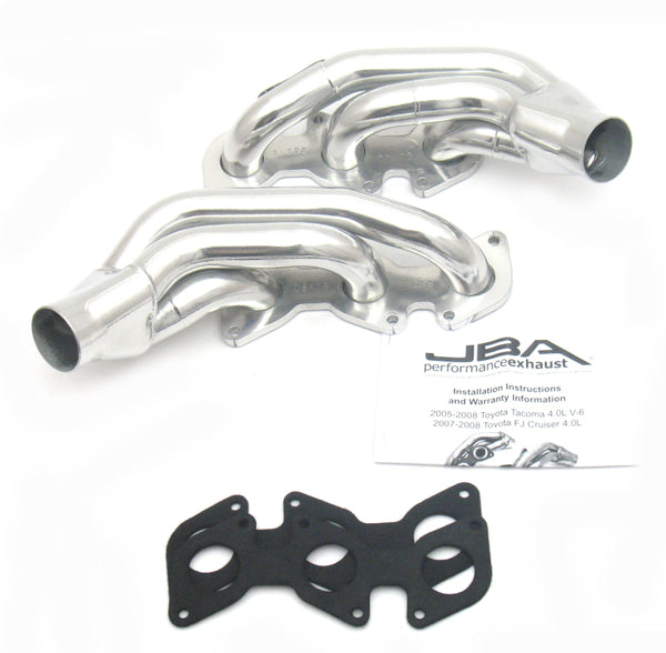 JBA 03-09 Toyota 4.0L V6 w/o A.I.R. 1-1/2in Primary Silver Ctd Cat4Ward Header - 2035SJS for 2005-2011 Toyota Tacoma - front 