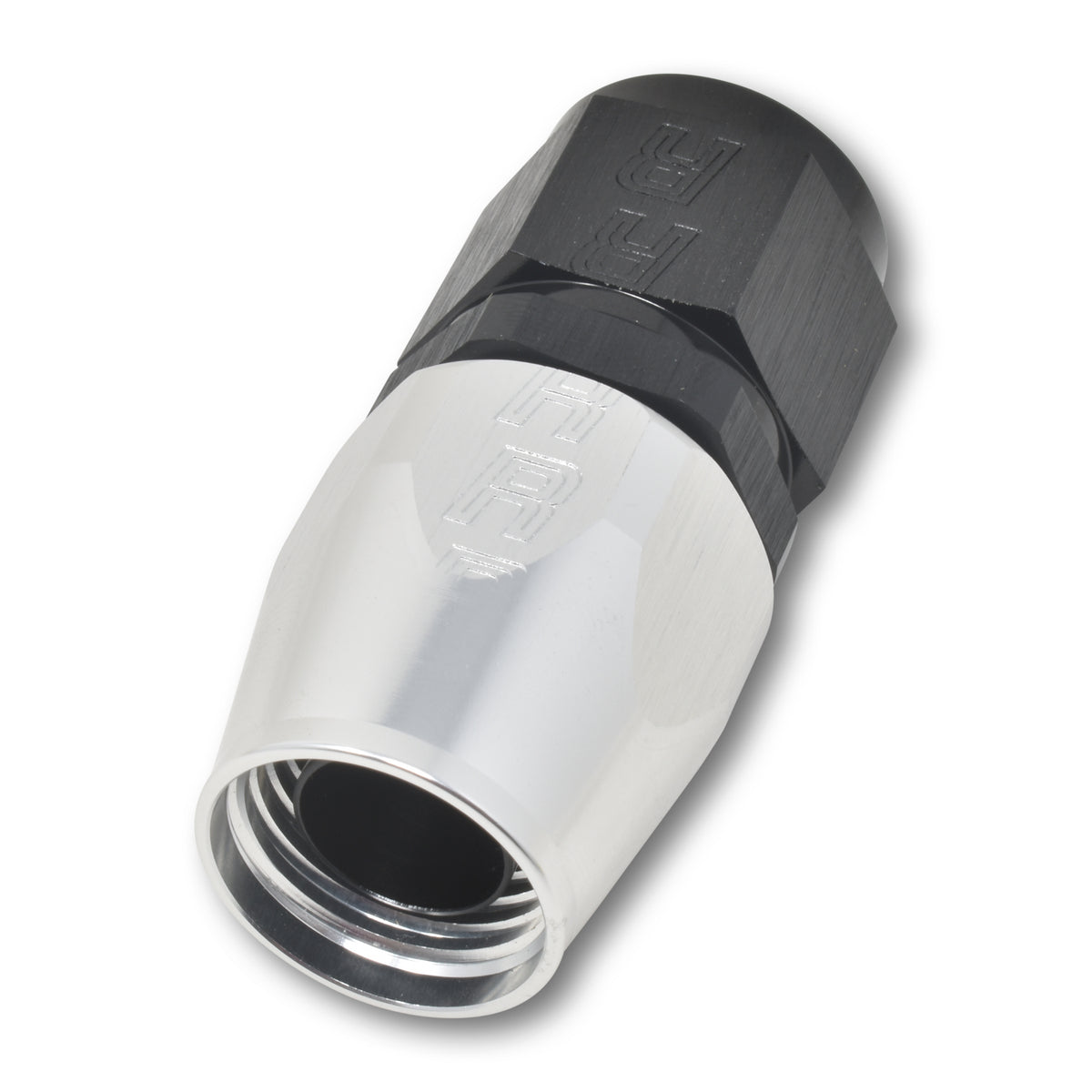 Russell Performance -16 AN Silver/Black Straight Full Flow Hose End - 610063