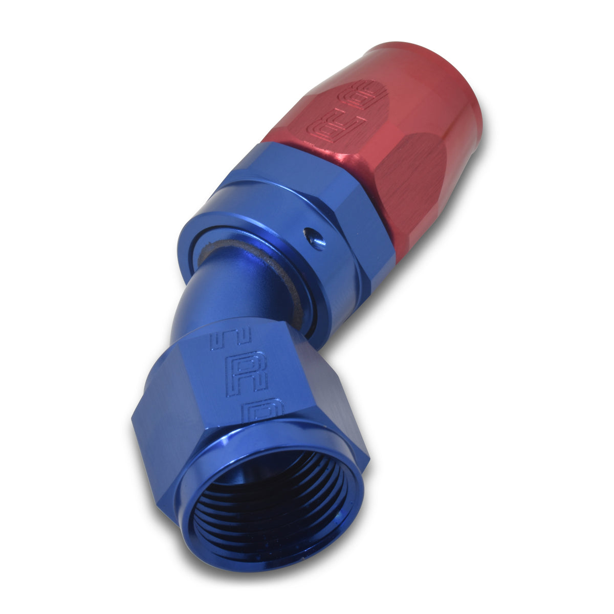 Russell Performance -4 AN Red/Blue 45 Degree Full Flow Hose End - 610080