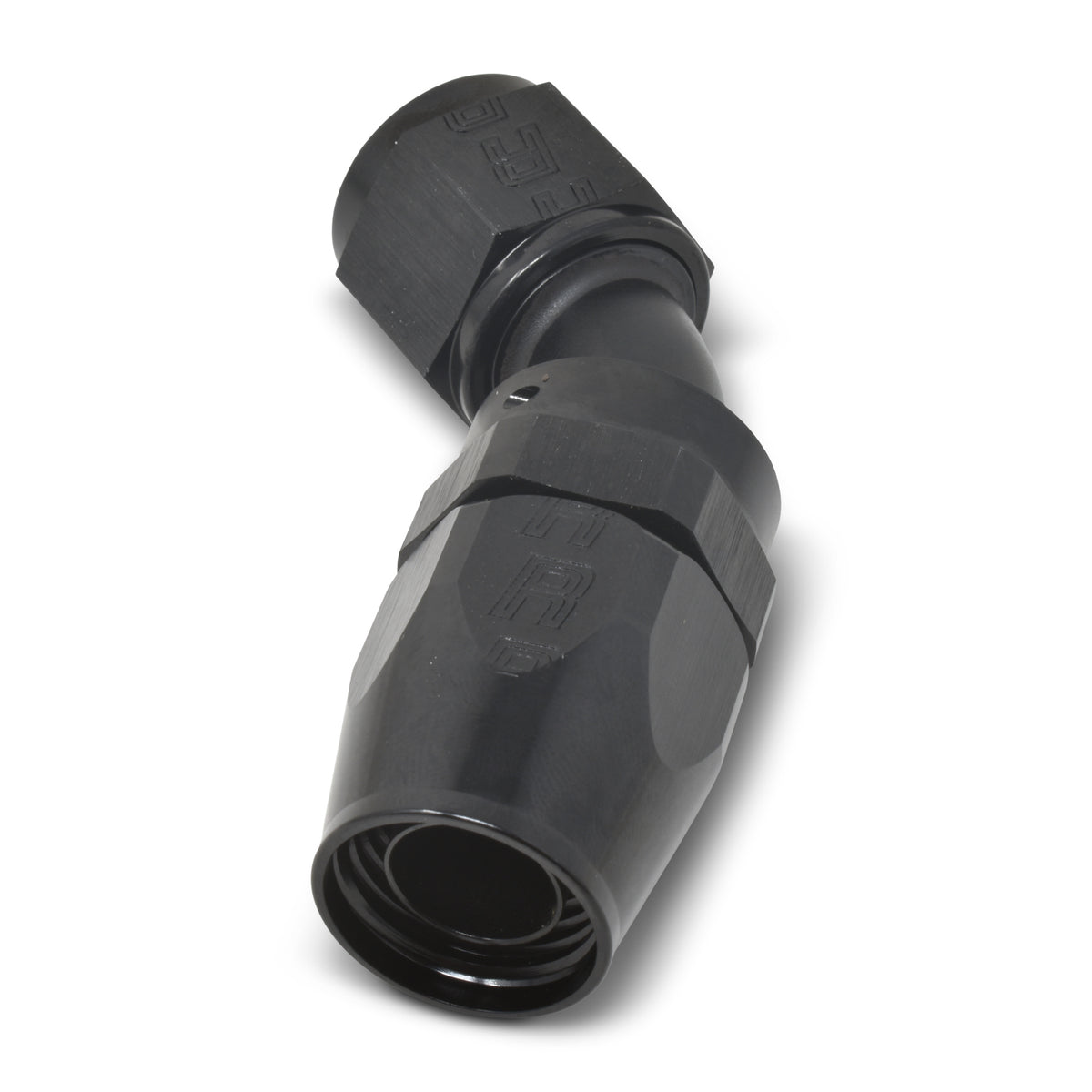 Russell Performance -12 AN Black 45 Degree Full Flow Hose End - 610125