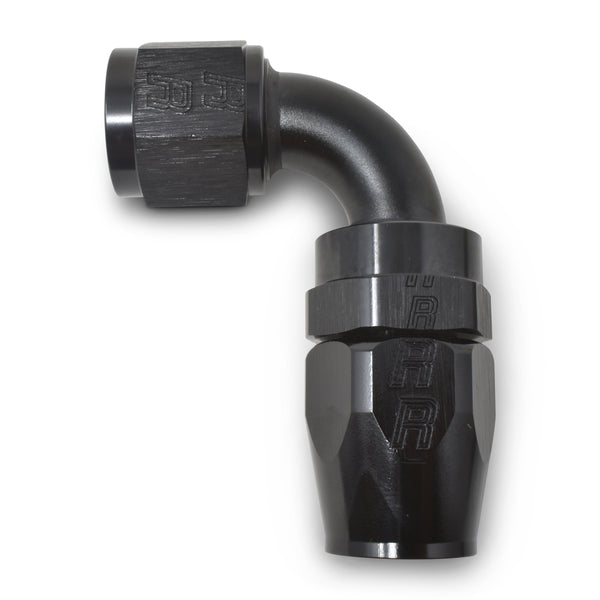 Russell Performance -12 AN Black 90 Degree Full Flow Hose End - 610195 - front view