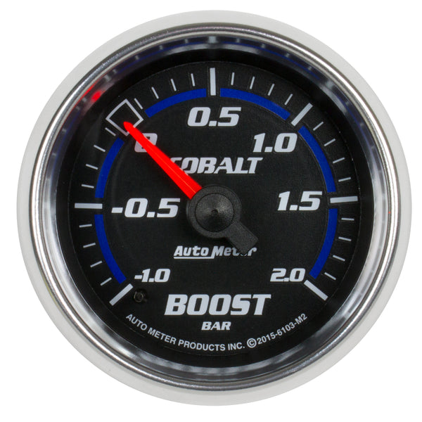 Autometer Cobalt Gauge Vac/Boost 2 1/16in -1 - +2 Bar Mechanical Cobalt - 6103-M2