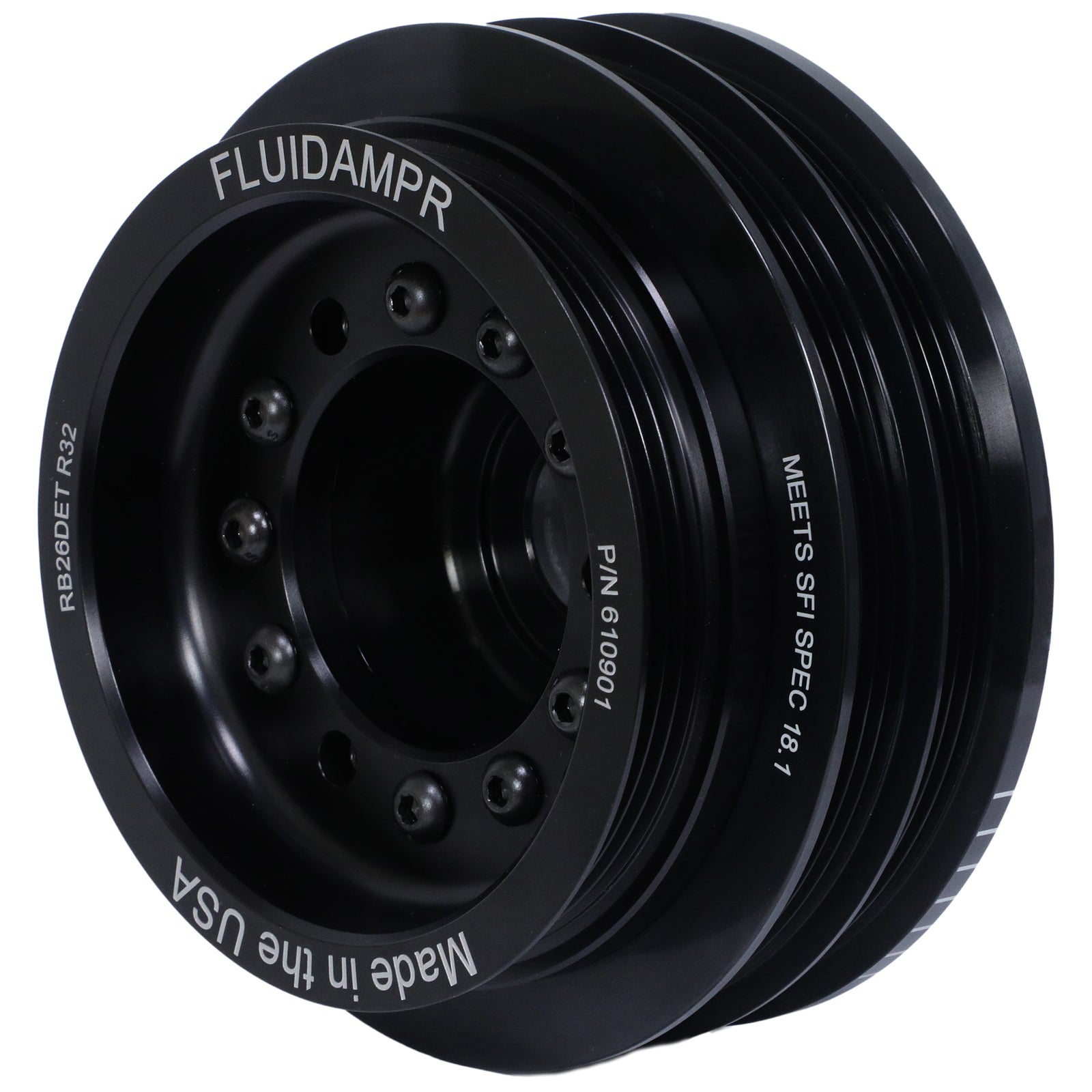 Fluidampr Nissan RB26DET Phase-1 BNR32 GT-R Steel Internally Balanced Damper - 610901 by Fluidampr - front view