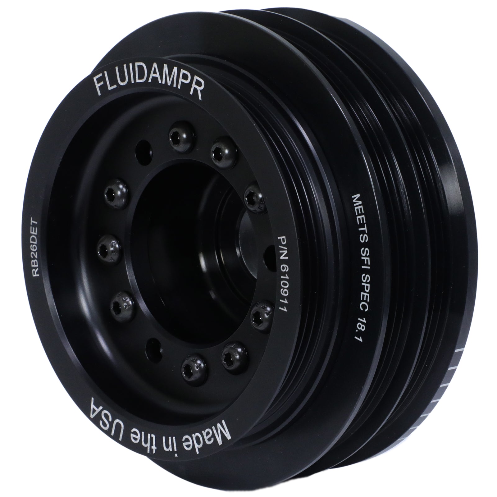 Fluidampr Nissan RB26DET Phase-2 BCNR33 GT-R / BNR-34 GT-R Steel Internally Balanced Damper - 610911 by Fluidampr - front vie