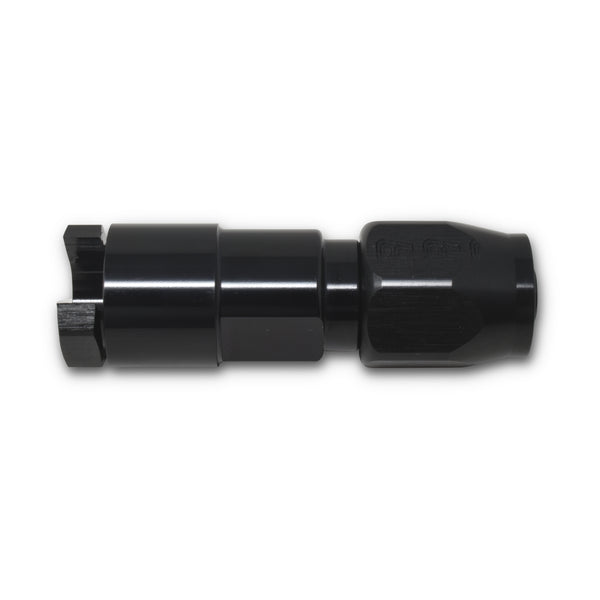 Russell Performance 3/8in SAE Quick Disc Female to -6 Hose Black Straight Hose End - 611203 - front view