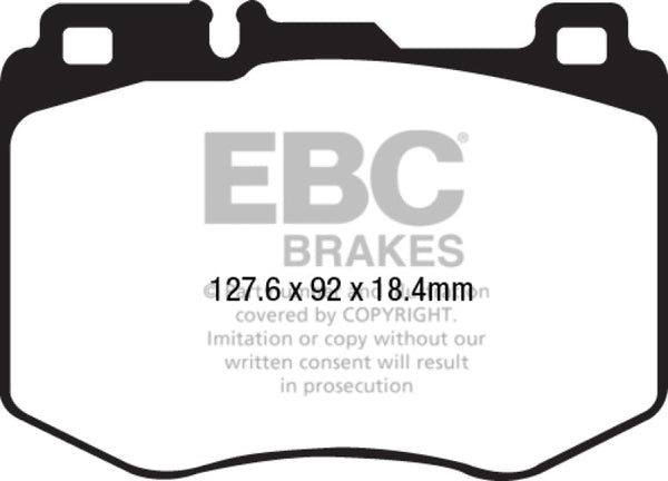 EBC 2016+ Mercedes-Benz GLC300 2.0L Turbo Ultimax2 Front Brake Pads - UD1796 for 2015-2021 Mercedes Benz C Class - front view