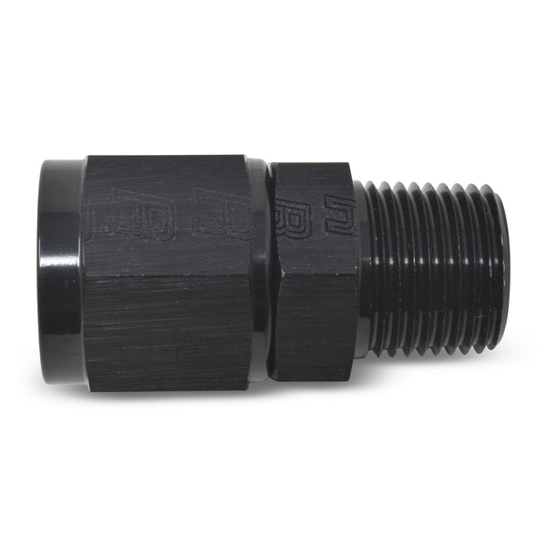 Russell Performance -6 AN Straight Female to 1/8in Male NPT Fitting (Black) - 614215 - front view