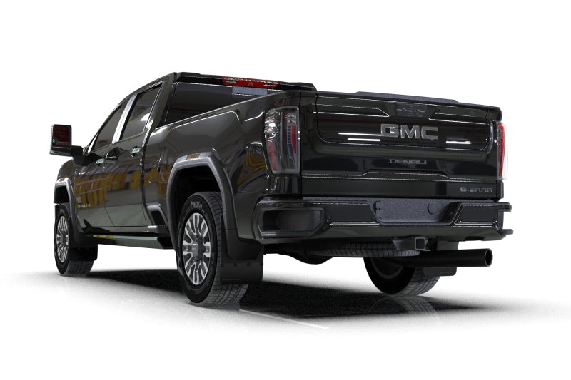 Rally Armor 20-24 GMC Sierra 2500/3500 HD Denali Black Mud Flap w/White Logo - MF131-BLK-WH