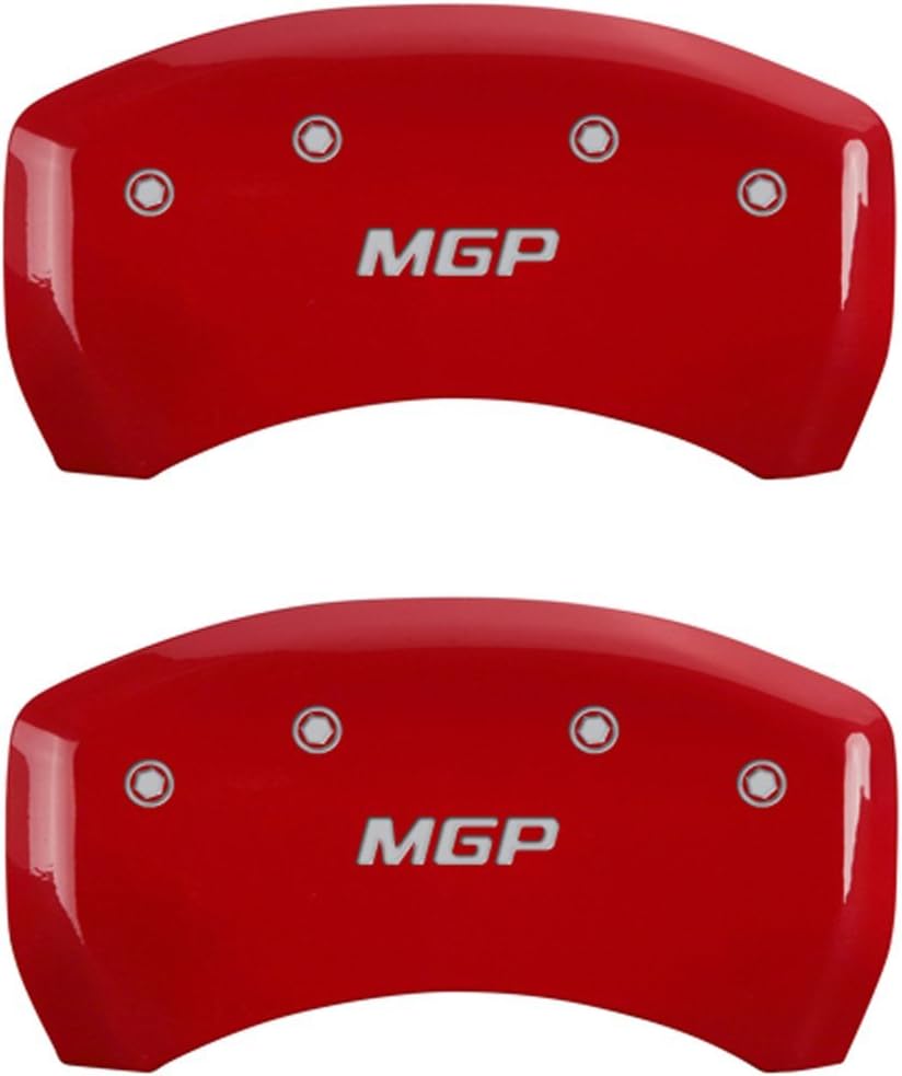 MGP 4 Caliper Covers Engraved Front &amp; Rear MGP Red finish silver ch - 22210SMGPRD